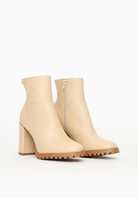 Bota Couro Tratorada Salto Bloco
