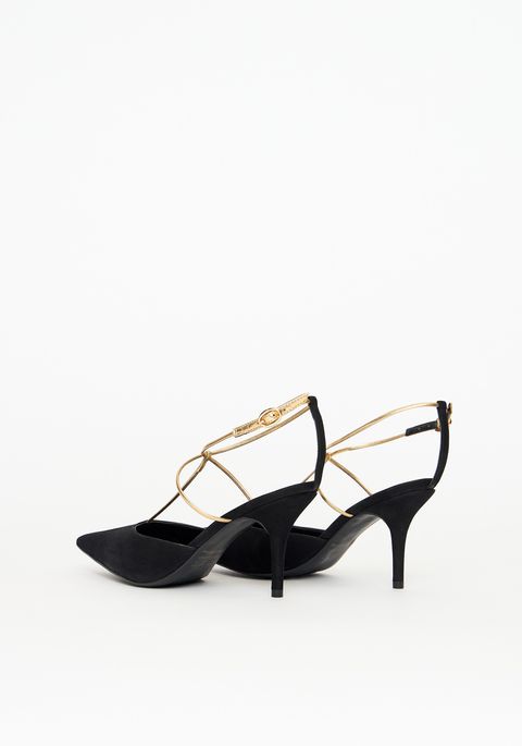 Scarpin Kitten Heel Couro