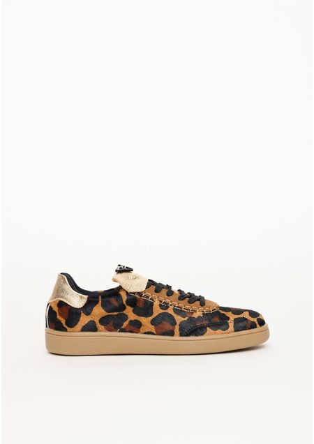 Tênis Flat Couro Animal Print