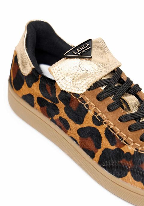 Tênis Flat Couro Animal Print