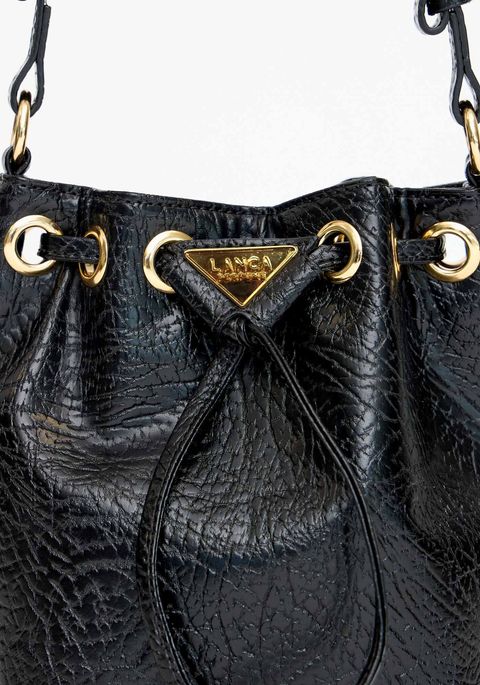 Bolsa Bucket Bag Com Enfeite Triangular