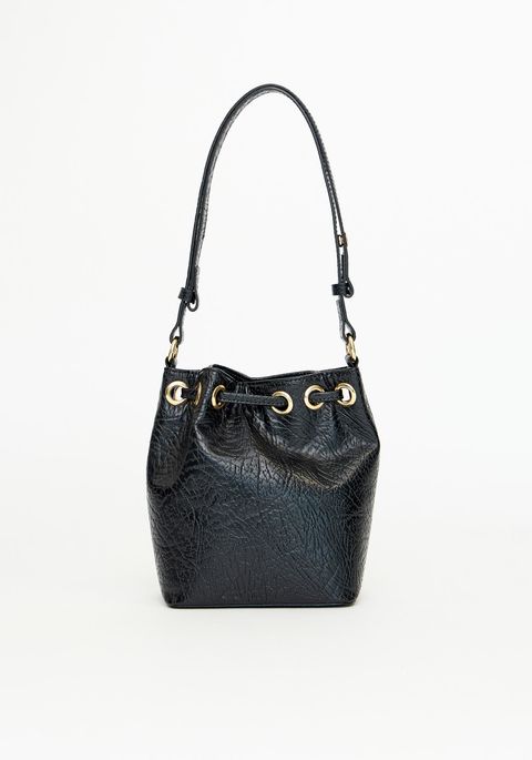 Bolsa Bucket Bag Com Enfeite Triangular