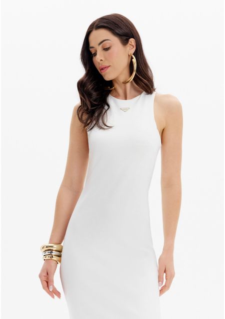 Vestido Super Midi Decote Costas