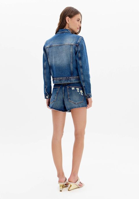 Short Jeans Comfort Cintura Super Alta Barra A Fio