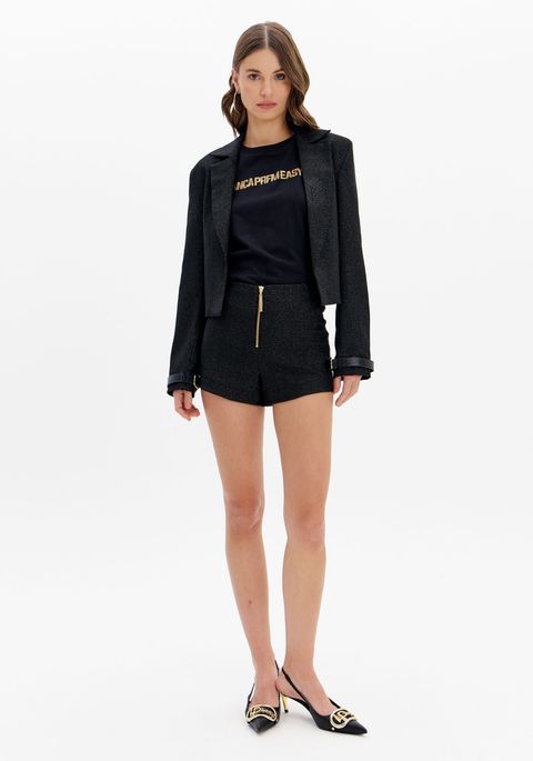 Short Hot Pants Com Zíper Frontal