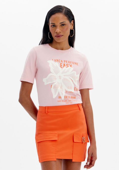 Blusa T-shirt Estampa E Manga Curta