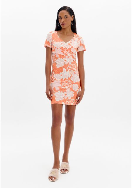 Vestido Curto Busto Cruzado Estampado