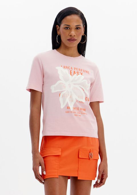 Blusa T-shirt Estampa E Manga Curta
