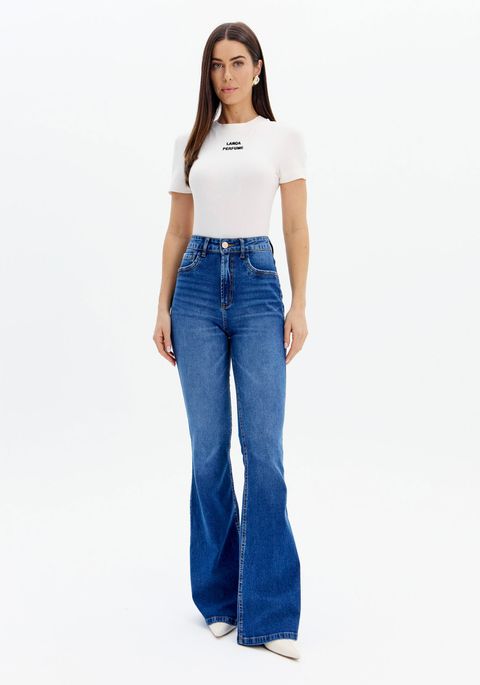 Calça Jeans Minerva Flare Com Cintura Super Alta