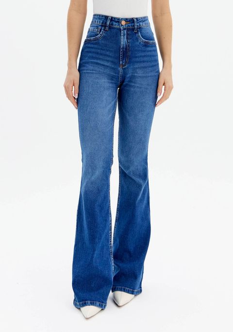 Calça Jeans Minerva Flare Com Cintura Super Alta