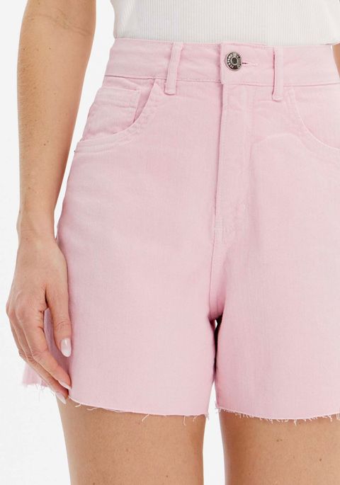 Short Sarja Comfort Cintura Alta Barra A Fio