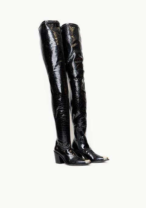 Bota Over The Knee Croco