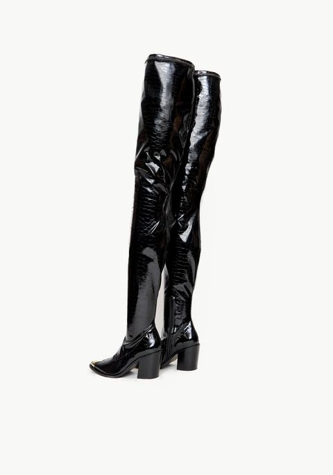 Bota Over The Knee Croco