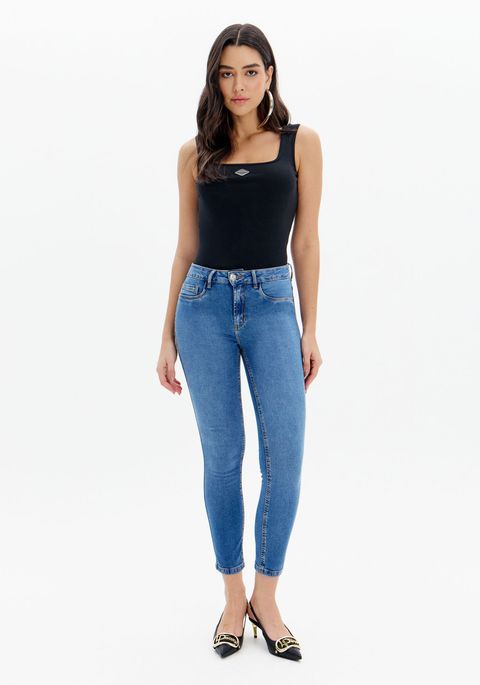 Calça Jeans Second Skin Cintura Alta