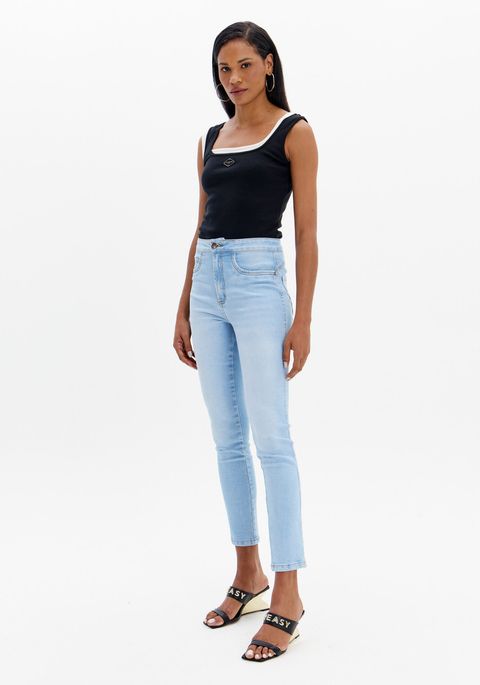 Calça Jeans Skinny Push Up Cintura Super Alta