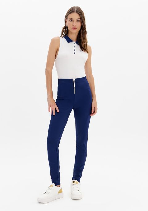 Calça Legging Montaria Cintura Alta Zíper