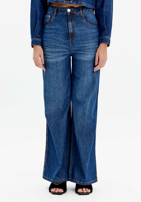 Calça Jeans Wide Leg Cintura Super Alta