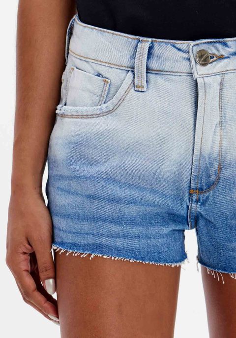 Short Jeans Comfort Cintura Alta Degradê