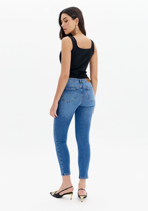 Calça Jeans Second Skin Cintura Alta