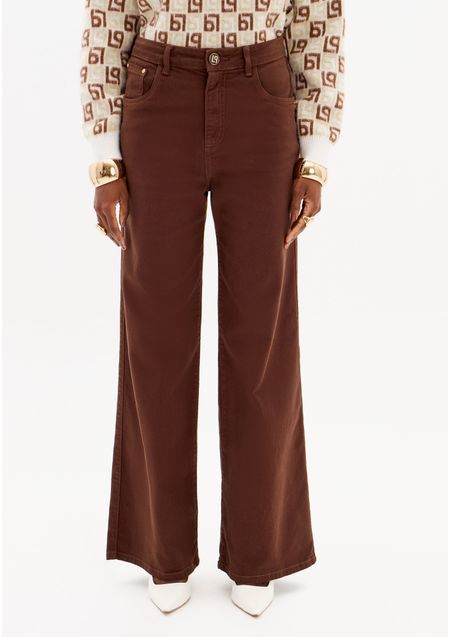 Calça Sarja Wide Leg Com Cintura Super Alta