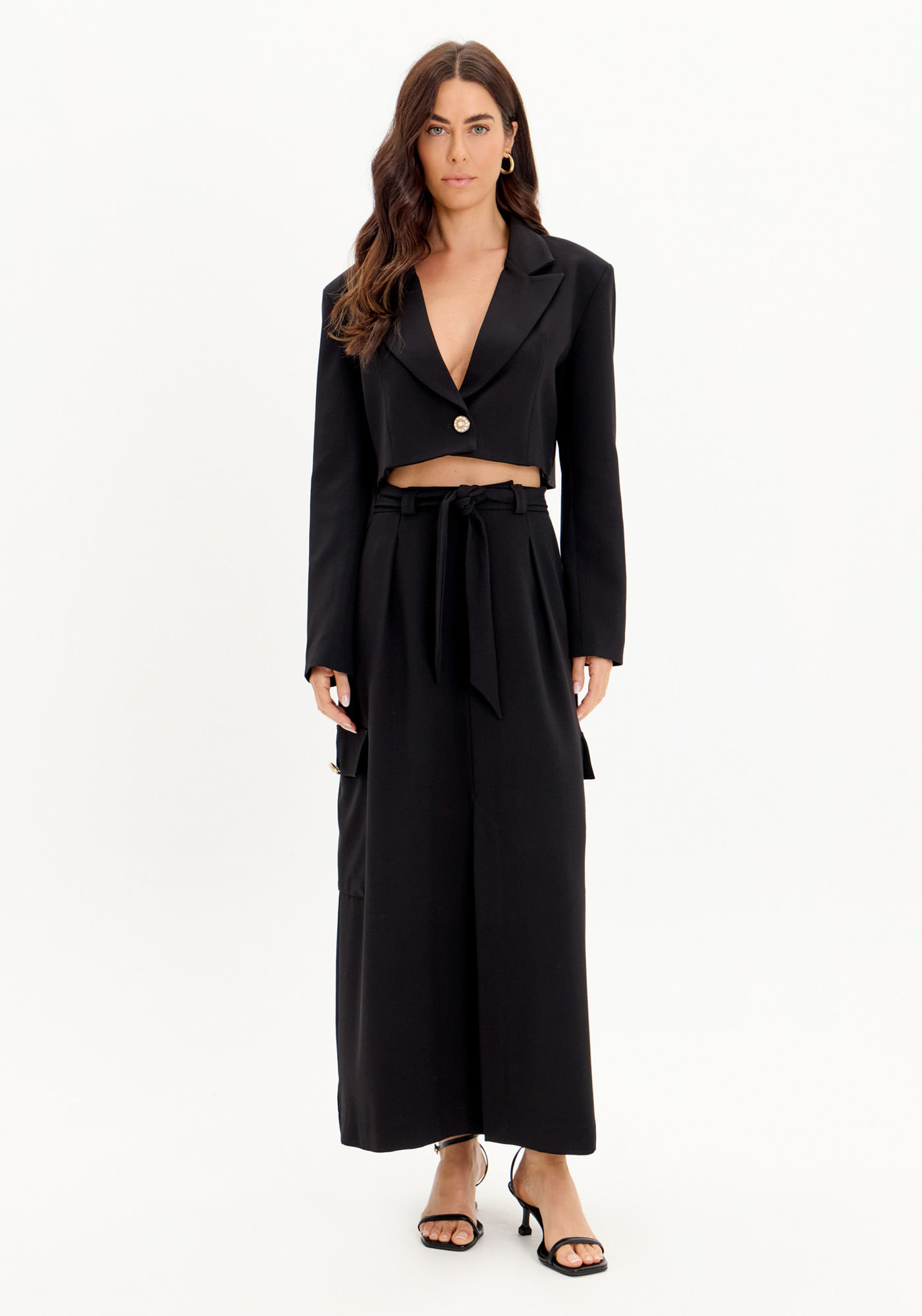 Saia Super Midi Evasê Com Faixa