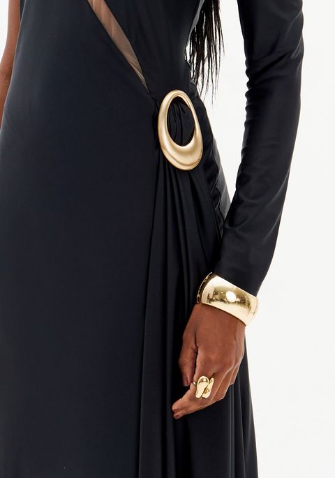 Vestido Longo Ombro Único Com Fenda