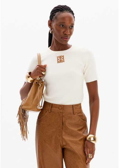 Blusa Manga Curta Tricot