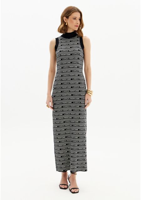 Vestido Super Midi Tricot Gola Alta Signature