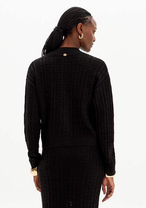 Cardigã Tricot Com Bolsos Signature