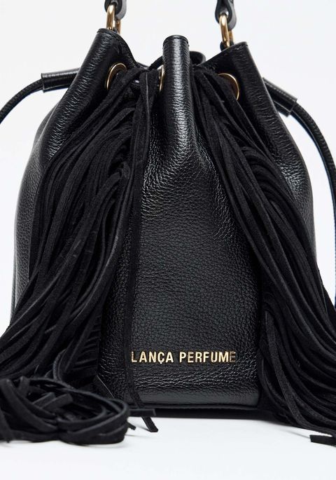Bolsa Bucket Couro Com Franjas
