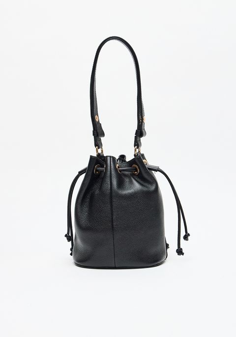 Bolsa Bucket Couro Com Franjas
