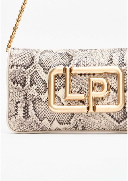 Bolsa Clutch Couro Com Maxi Metal Lp