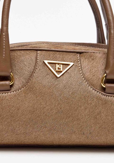 Bolsa Tote Bag Com Couro Pelo
