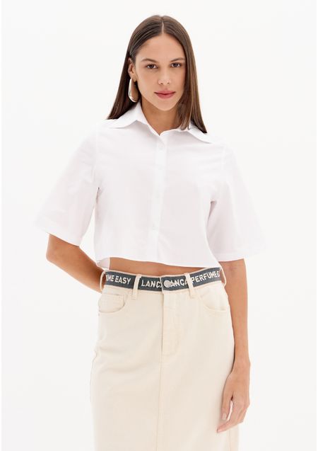 Camisa Cropped De Mangas Curtas Lança Perfume Easy