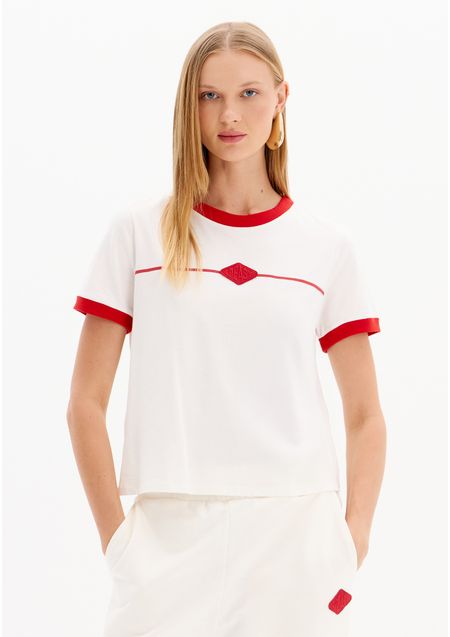 Blusa T-shirt Manga Curta Meia Malha De Algodão