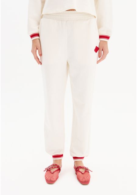 Calça Jogging Moletom Com Cintura Alta