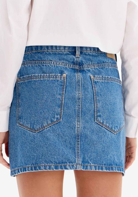 Saia Jeans Comfort Cintura Super Alta Lança Perfume Easy