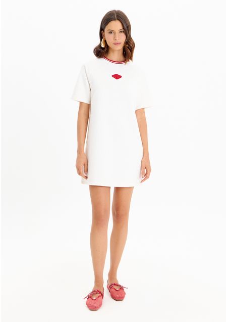 Vestido Curto De Moletom Com Patch