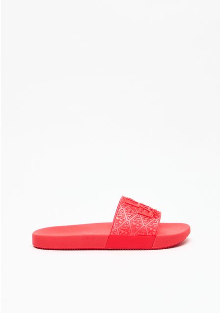 Chinelo Slide Com Transparência E Logo Em Relevo