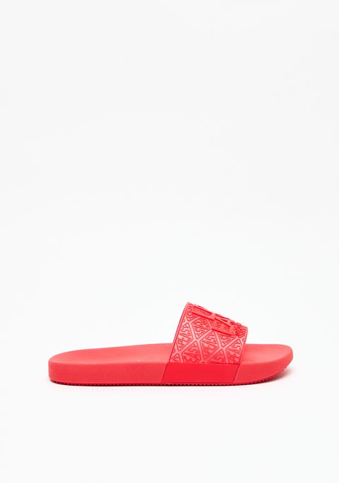 Chinelo Slide Com Transparência E Logo Em Relevo