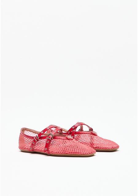 Sapatilha Ballerina Tela Com Tiras Afiveladas