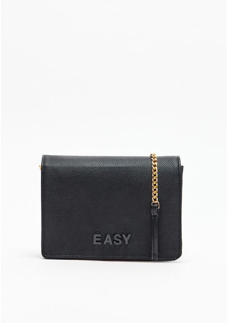 Bolsa Crossbody Com Letreiro Easy E Alça Corrente