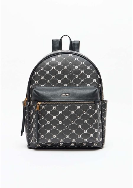 Mochila Com Bolso E Estampa Monograma