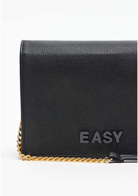 Bolsa Crossbody Com Letreiro Easy E Alça Corrente