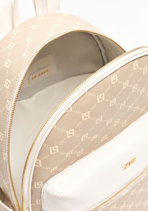 Mochila Com Bolso E Estampa Monograma