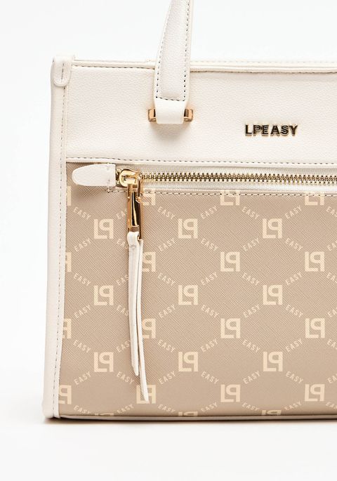 Bolsa Tote Bag Estruturada Com Monograma