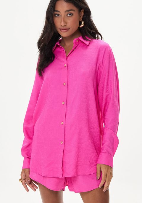 Camisa Alongada Com Logomania
