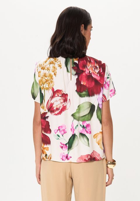 Blusa Manga Curta Estampada Descolada