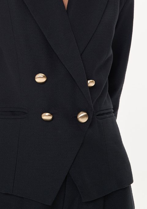 Blazer Alfaiataria Slim Com Botões Frontais