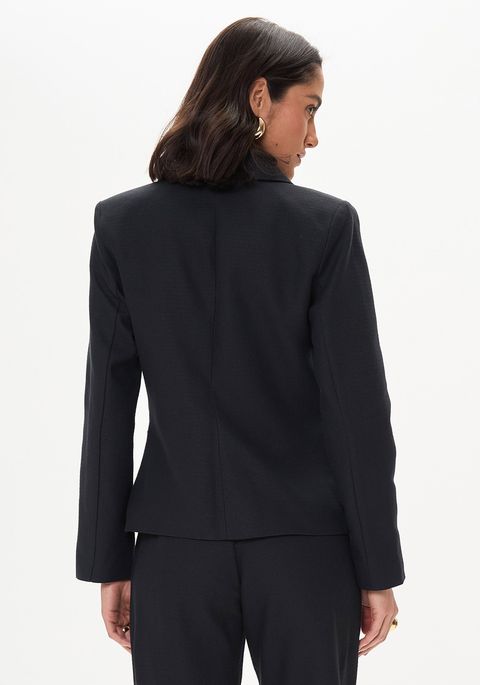 Blazer Alfaiataria Slim Com Botões Frontais